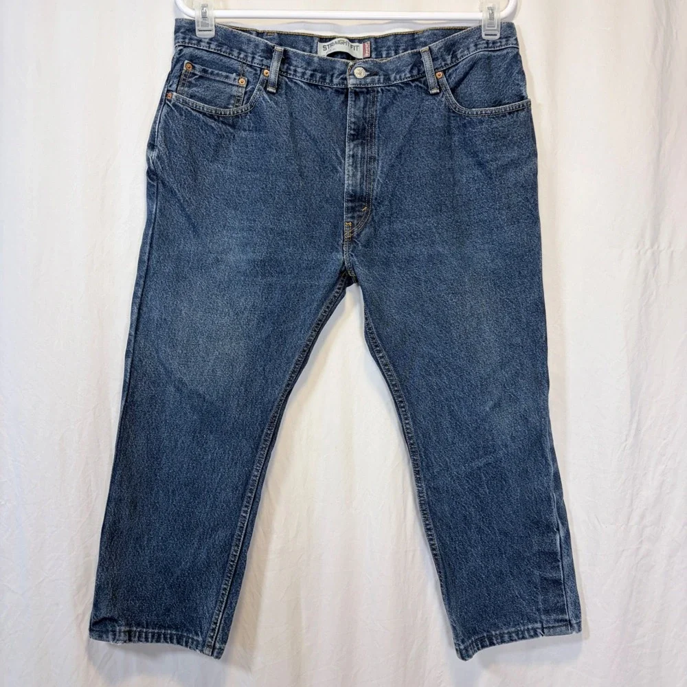 Levi's 505 Straight Fit Jeans Blue Denim 100% Cotton 40x30